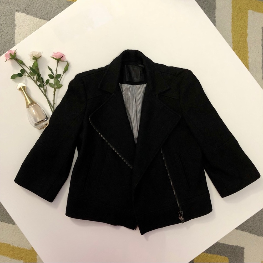 Troy Smith for D Short Black Peacoat full zip